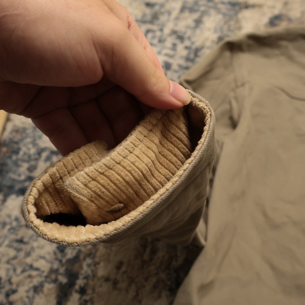 Ralph Lauren Jeans Canvas Chore Coat Barn Jacket Womens Sm Tan Corduroy Collar - Picture 10 of 10